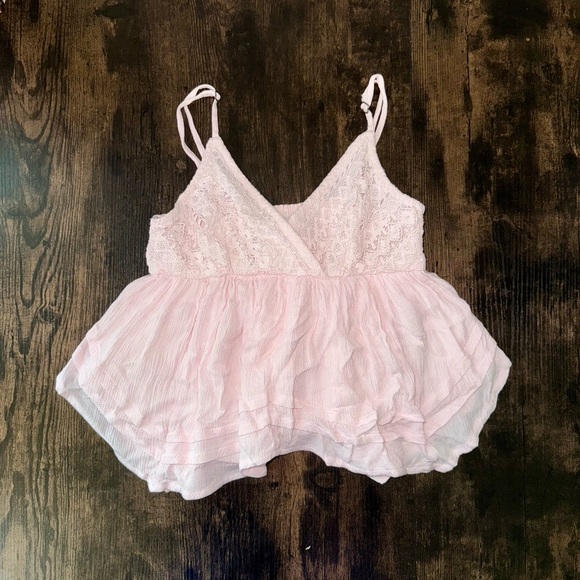 Hollister Tops - Baby Pink Hollister Babydoll Spaghetti Strap Top